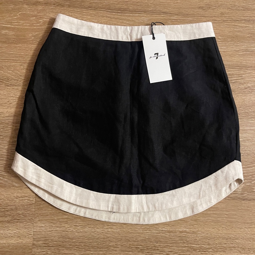 7 For All Mankind Linen Mini Skirt